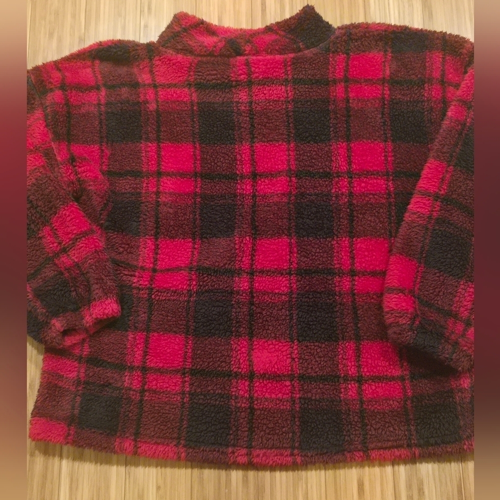 Maurices Red and Black Plaid Cozy Top - Picture 8 of 9